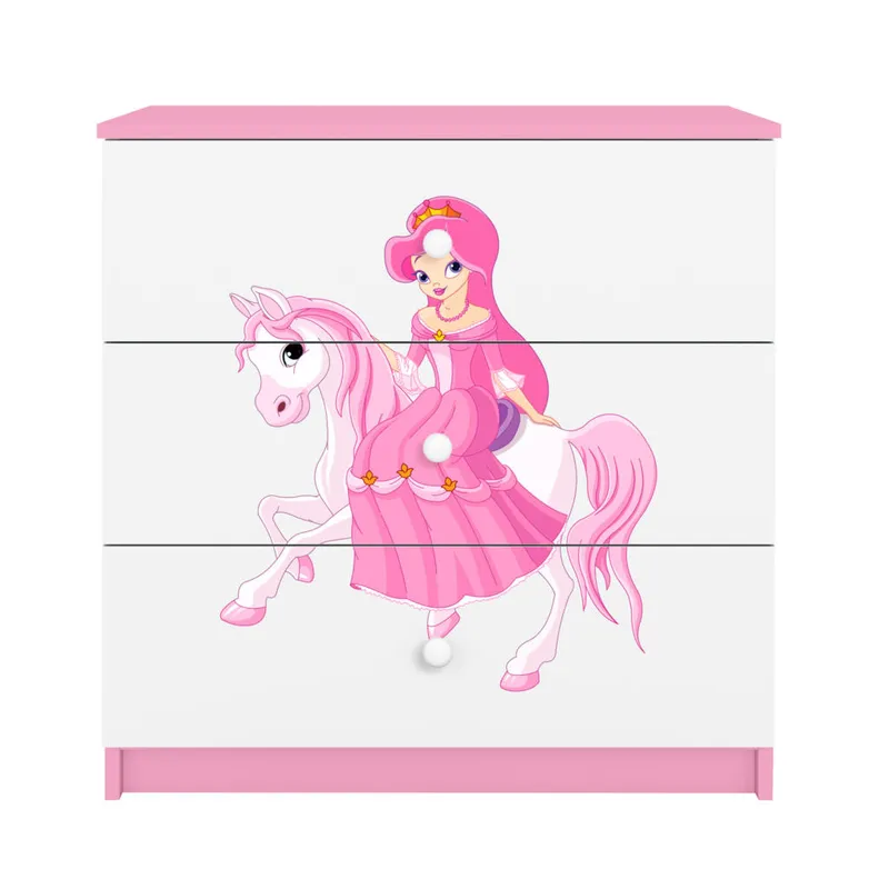 Bild 3 för Kocot Kids Byrå - Babydreams Rosa - Princess On Horse