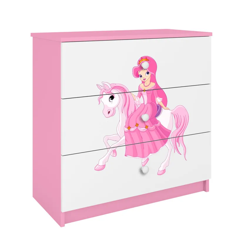 Bild 4 för Kocot Kids Byrå - Babydreams Rosa - Princess On Horse