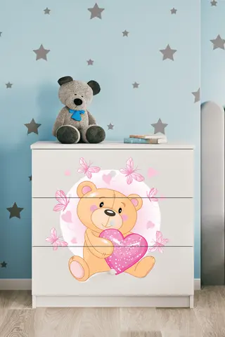 Produktfoto för Kocot Kids Byrå - Babydreams Vit - Bear With Butterflies