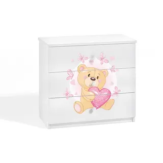 Produktfoto för Kocot Kids Byrå - Babydreams Vit - Bear With Butterflies