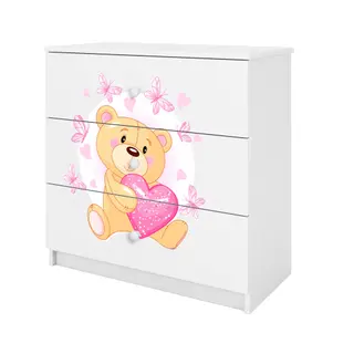Produktfoto för Kocot Kids Byrå - Babydreams Vit - Bear With Butterflies