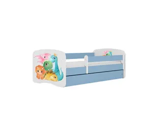 Produktfoto för KOCOT KIDS S&auml;ng babydreams bl&aring; sm&aring; dinos med l&aring;da med madrass 180/80