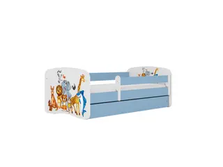Produktfoto för KOCOT KIDS S&auml;ng babydreams bl&aring;tt djur utan l&aring;da med madrass 140/70