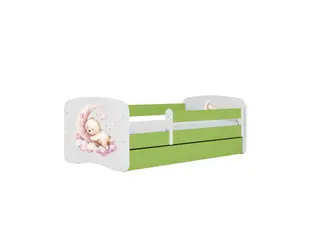 Produktfoto för KOCOT KIDS S&auml;ng babydreams gr&ouml;n dr&ouml;m med l&aring;da med madrass 160/80