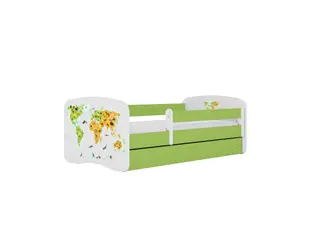 Produktfoto för KOCOT KIDS S&auml;ng babydreams gr&ouml;n karta med l&aring;da med madrass 180/80