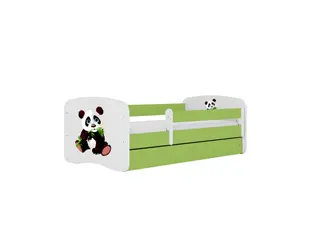 Produktfoto för KOCOT KIDS S&auml;ng babydreams gr&ouml;n panda 2 utan l&aring;da med madrass 140/70