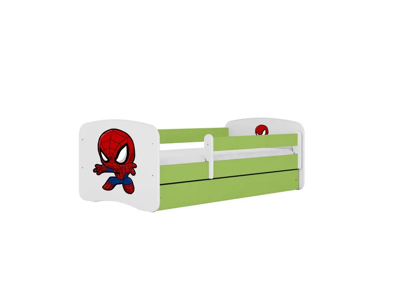 Alternativ bild 0 för KOCOT KIDS S&auml;ng babydreams gr&ouml;n spiderman utan l&aring;da med madrass 180/80