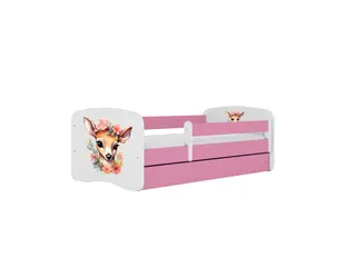 Produktfoto för KOCOT KIDS S&auml;ng babydreams rosa bambi utan l&aring;da med madrass 160/80