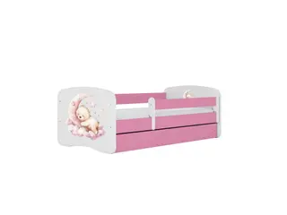 Produktfoto för KOCOT KIDS S&auml;ng babydreams rosa dr&ouml;m utan l&aring;da med madrass 180/80
