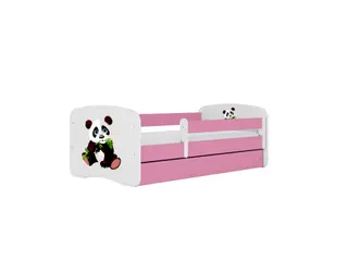 Produktfoto för KOCOT KIDS S&auml;ng babydreams rosa panda 2 med l&aring;da och madrass 160/80