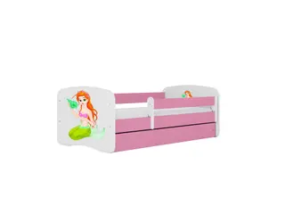 Produktfoto för KOCOT KIDS S&auml;ng babydreams rosa sj&ouml;jungfru med l&aring;da med madrass 180/80