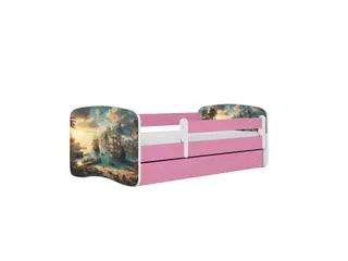 Produktfoto för KOCOT KIDS S&auml;ng babydreams rosa skepp med l&aring;da med madrass 180/80