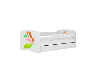 Produktfoto för KOCOT KIDS S&auml;ng babydreams vit sj&ouml;jungfru med l&aring;da med madrass 160/80