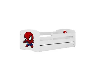 Produktfoto för KOCOT KIDS S&auml;ng babydreams vit spiderman med l&aring;da med madrass 140/70