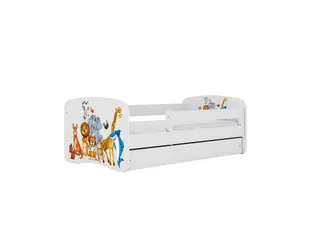 Produktfoto för KOCOT KIDS S&auml;ng babydreams vita djur med l&aring;da med madrass 140/70