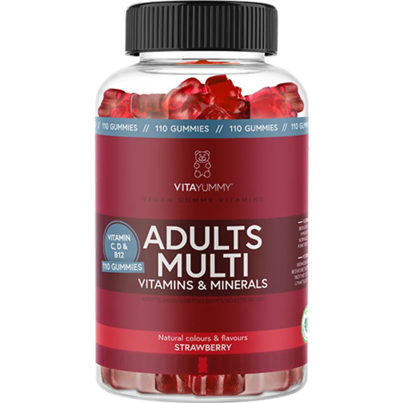 Bild 2 för Köp 2 få 30% | VitaYummy Adults Multi Strawberry 110 gummies