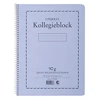Produktfoto för Kollegieblock A4 90g 70 blad linjerat TF, 5-pack