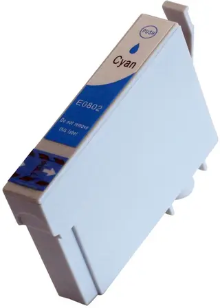 Produktfoto för Kompatibel med T0802 Bläckpatron cyan för Epson