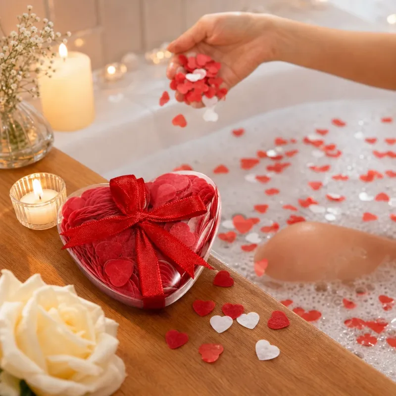 Bild 3 för Konfetti För badet Hjärtformade 20 gram