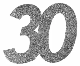 Produktfoto för Konfetti silver 30 år, 6-pack