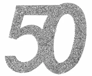 Produktfoto för Konfetti silver 50 år, 6-pack