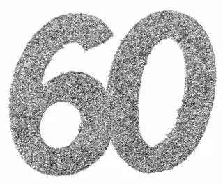 Produktfoto för Konfetti silver 60 år, 6-pack
