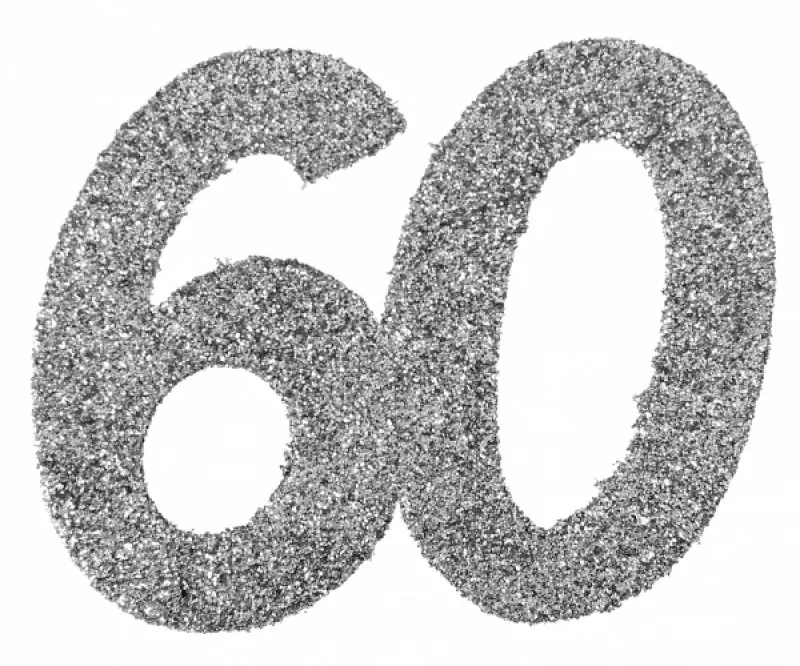 Alternativ bild 0 för Konfetti silver 60 år, 6-pack