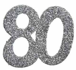 Produktfoto för Konfetti silver 80 år, 6-pack
