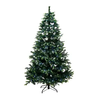 Produktfoto för Konstgjord julgran PE/PVC Limited Edition, klass A+, 180X124 cm m/färgad och vit LED NORDIC WINTER (780-321)