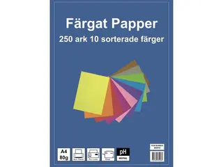 Produktfoto för Kopieringspapper utskrivbara, A4, 80 g/m², olika färger