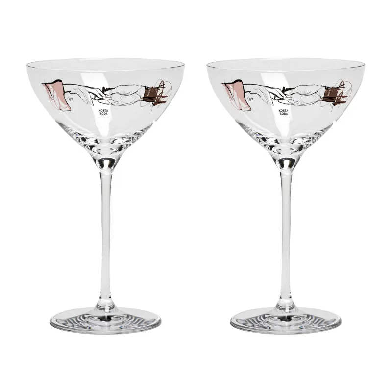 Alternativ bild 0 för Kosta Boda You and me together champagnecoupe 32 cl 2-pack Clear / Multi