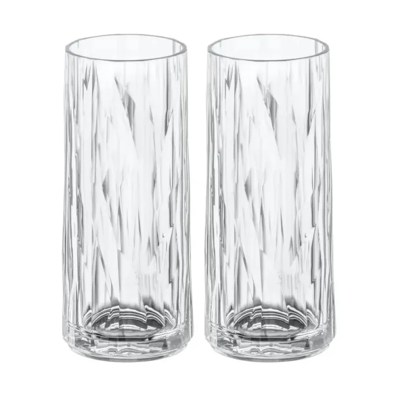 Alternativ bild 0 för Koziol Club No. 3 longdrinkglas plast 25 cl 2-pack Kristallklar