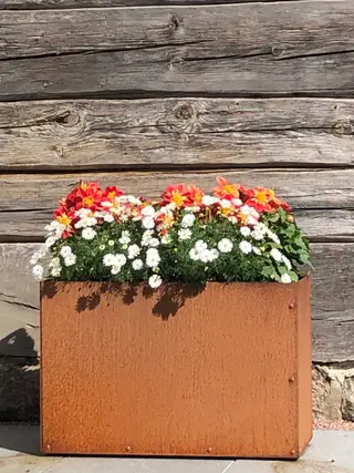 Produktfoto för Kruka corten med botten 30x60x40 cm