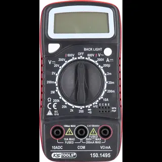 Produktfoto för KS Tools 150.1495, LCD, 3,5 siffror, Batteri, 69 mm, 31 mm, 138 mm