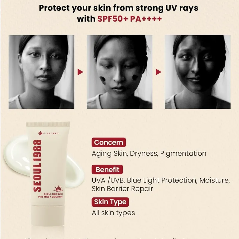 Bild 6 för KSECRET SEOUL 1988 Sun: Pine Tree + Ceramide SPF 50+ PA++++ 50 ml