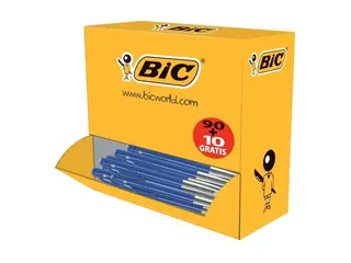 Produktfoto för Kulspetspenna bic m10 value pack, blå, låda med 90+10 gratis