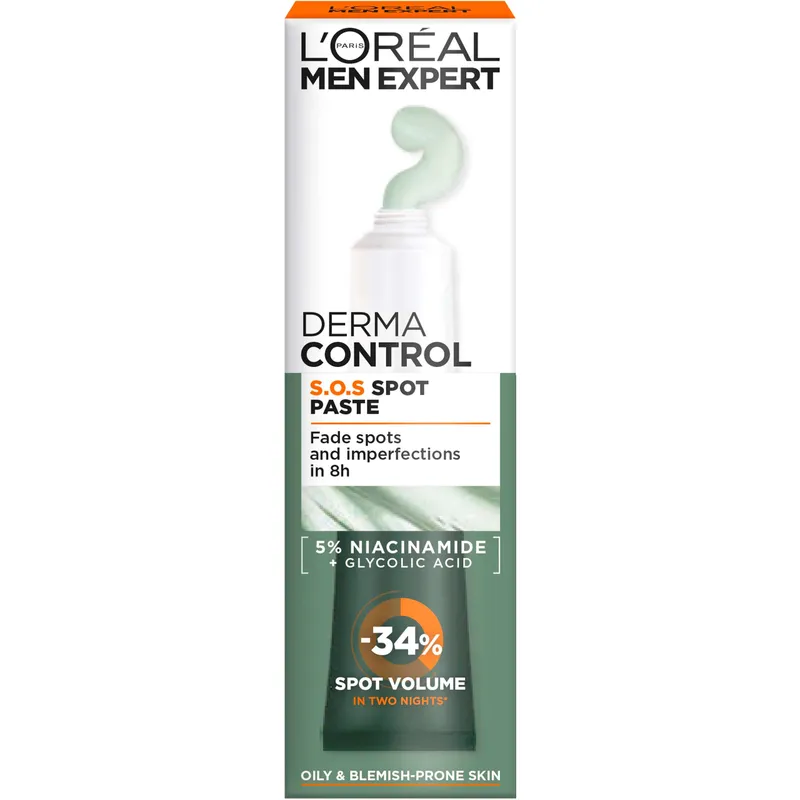 Bild 2 för L'Oréal Men Expert L'Oréal Paris Men Expert Derma Control 2-i-1 punktbehandling & ansiktsmask för oren hud 45 ml