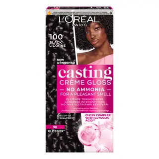 Produktfoto för L'Oréal Paris Casting Crème Gloss Semi-Permanent Coloration For All Hair Types 100 Black Licorne - 1 pcs