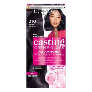 Produktfoto för L'Oréal Paris Casting Crème Gloss Semi-Permanent Coloration For All Hair Types 210 Blue Black - 1 pcs
