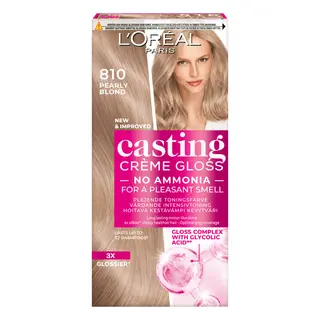 Produktfoto för L'Oréal Paris Casting Crème Gloss Semi-Permanent Coloration For All Hair Types 810 Pearly Blonde - 1 pcs