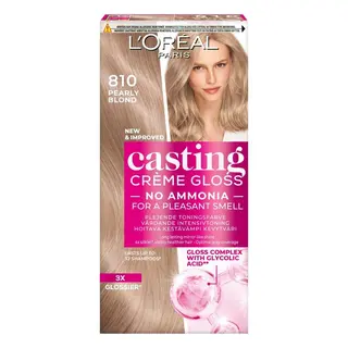 Produktfoto för L'Oréal Paris Casting Crème Gloss Semi-Permanent Coloration For All Hair Types 810 Pearly Blonde - 1 pcs