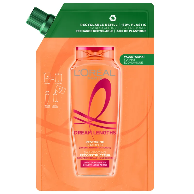 Bild 2 för L'Oréal Paris Elvital Dream Length Shampoo Refill For Long Hair 500 ml