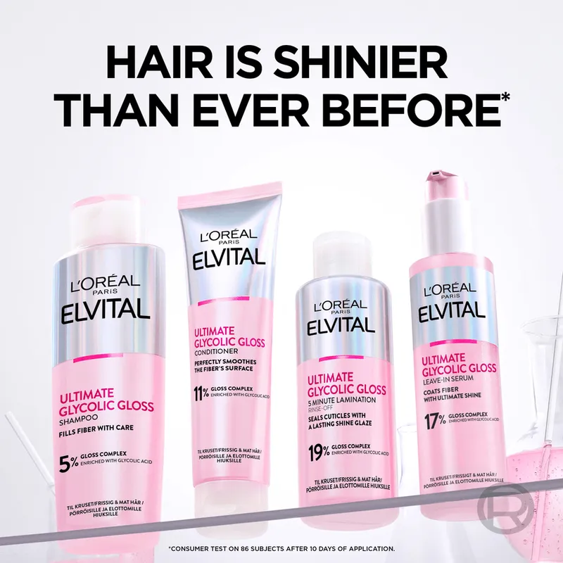 Bild 6 för L'Oréal Paris Elvital Glycolic Gloss Schampo 200 ml