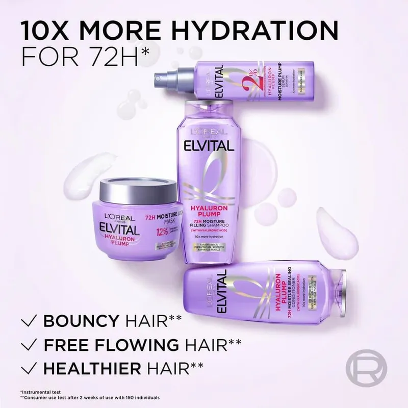 Bild 5 för L'Oréal Paris Elvital Hyaluron Plump Schampo 1000 ml