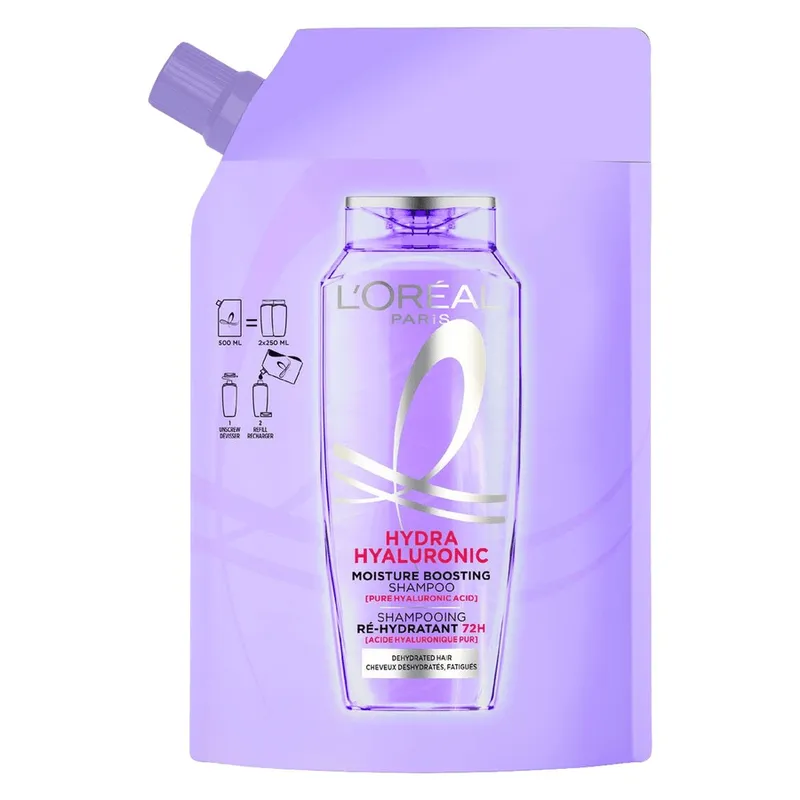 Bild 1 för L'Oréal Paris Elvital Hyaluron Plump Shampoo Refill For Dehydrated Hair 500 ml