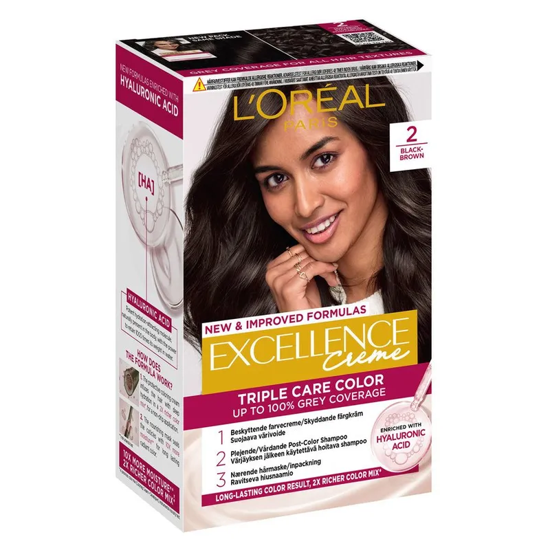 Bild 2 för L'Oréal Paris Excellence Crème 2 Black-Brown