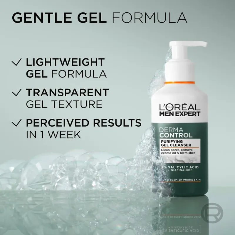 Bild 3 för L'Oréal Paris Men Expert Derma Control Purifying Gel Cleanser 260 ml