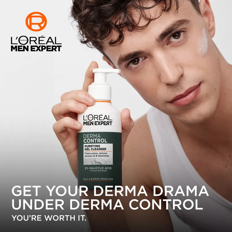 Bild 6 för L'Oréal Paris Men Expert Derma Control Purifying Gel Cleanser 260 ml