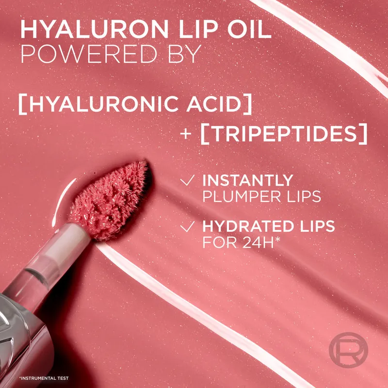 Bild 7 för L'Oréal Paris Plump Ambition Hyaluron Lip Oil 650 Nude Macaron - 5 ml
