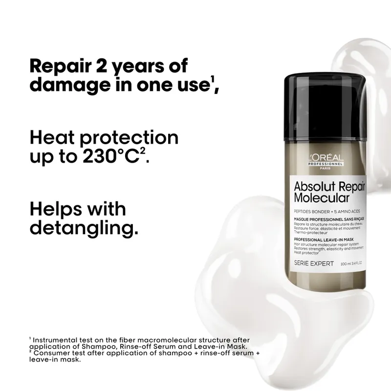 Bild 8 för L'Oréal Professionnel Absolut Repair Molecular  Leave-in Mask 100 ml